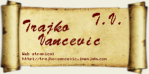 Trajko Vančević vizit kartica